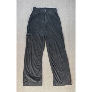 American Eagle Corduroy Pants Curvy Super Low Rise Baggy Wide Leg Size 4 Long